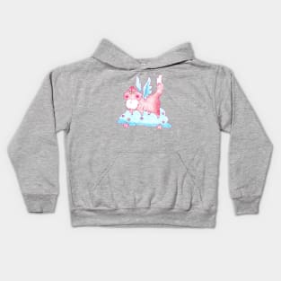 Peach Fruit Angel Kitty Kids Hoodie